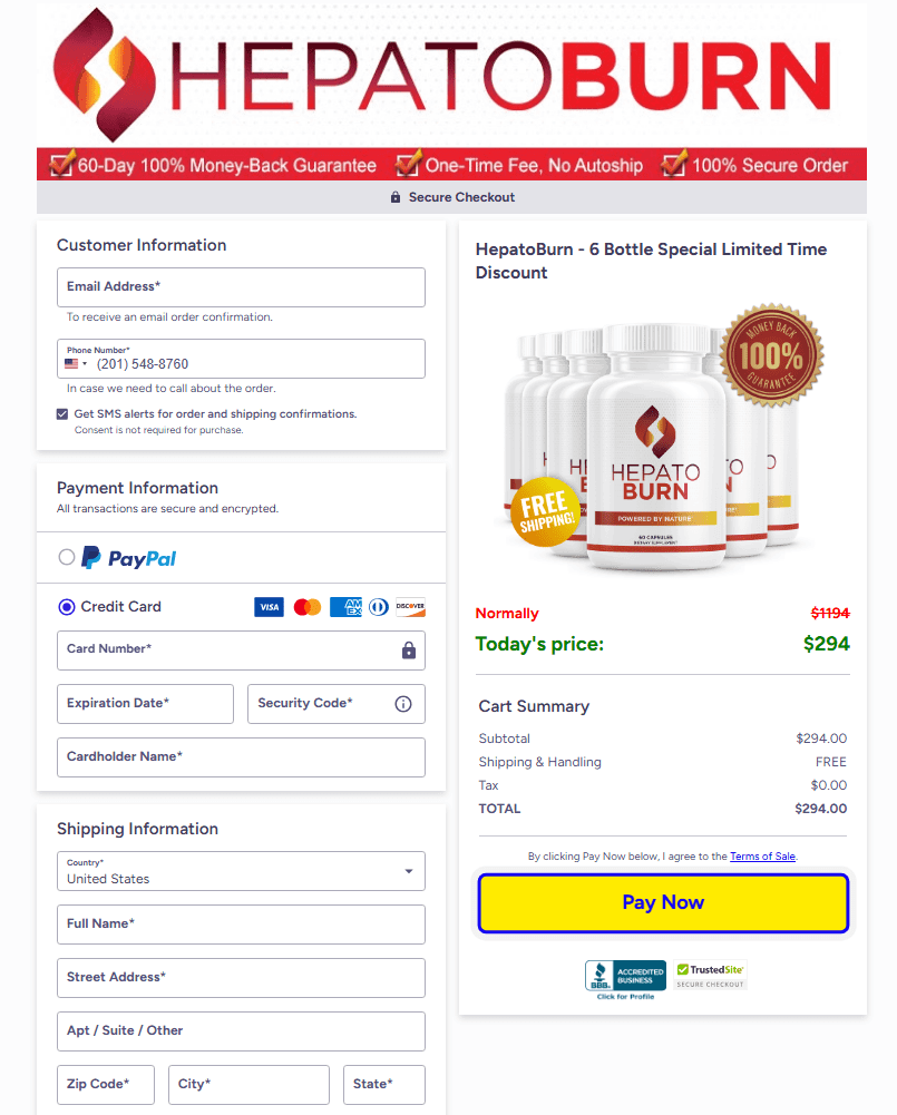 HepatoBurn Checkout 